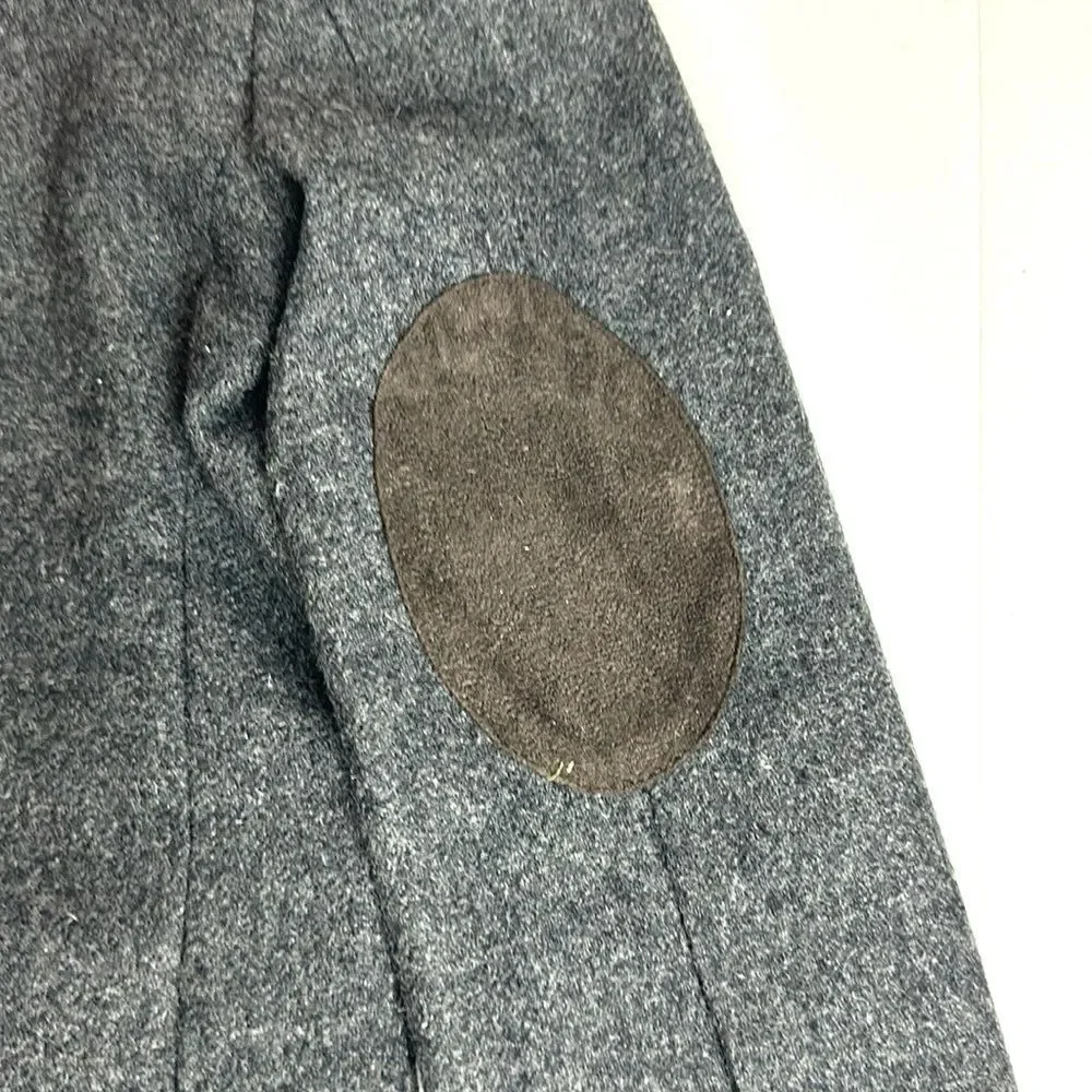 Janie and Jack Wool Blend Blazer Suit Jacket Gray with Elbow Patches sz 4